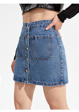 Load image into Gallery viewer, &quot;That Denim Button Skirt&quot;
